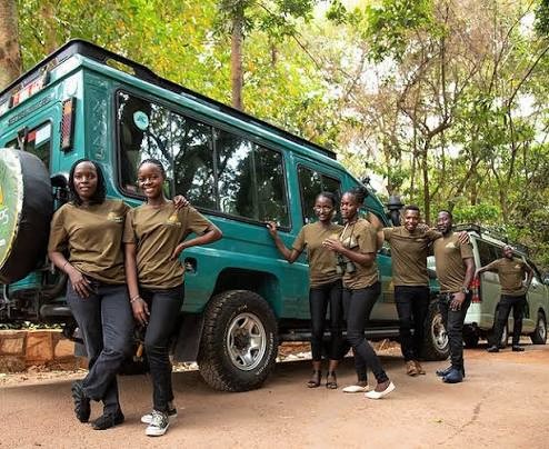 Travelers exploring Uganda